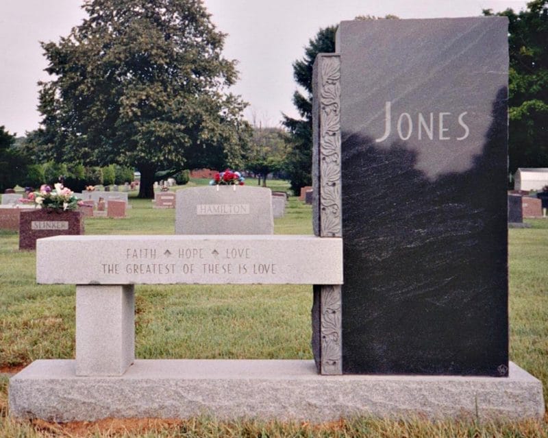 Gray and Variegated Black Monument Floral Border Design